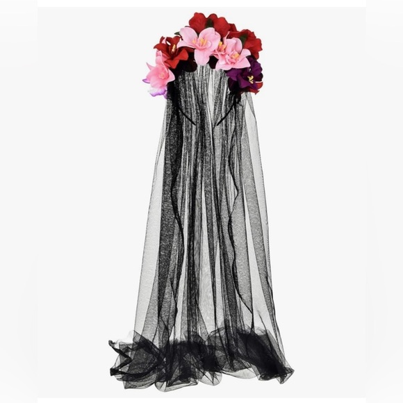 Frida Kahlo Mexican Flower Crown Headband Halloween Party Costume Dia de Los Mue - Picture 7 of 9